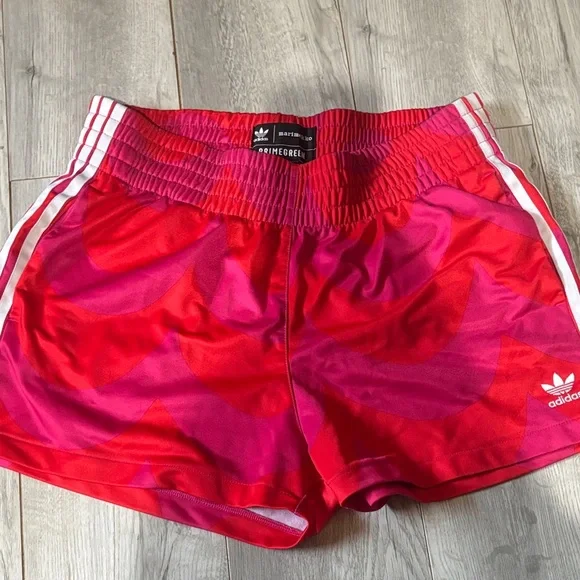 Adidas X Marimekko Women's Red and Pink Athletic Shorts - Picture 1 of 3